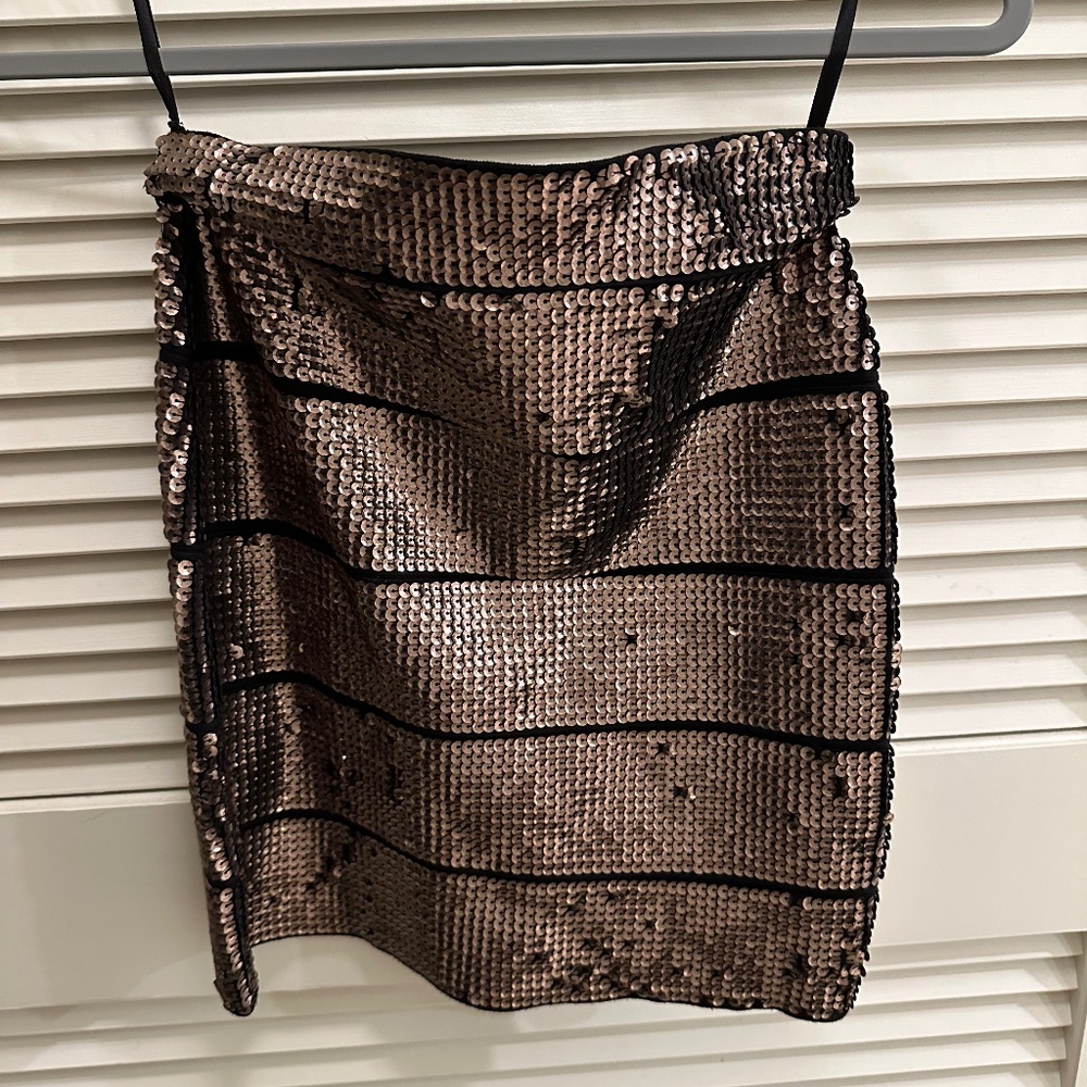 BCBG MaxAzria Simone Bronze Sequin Skirt